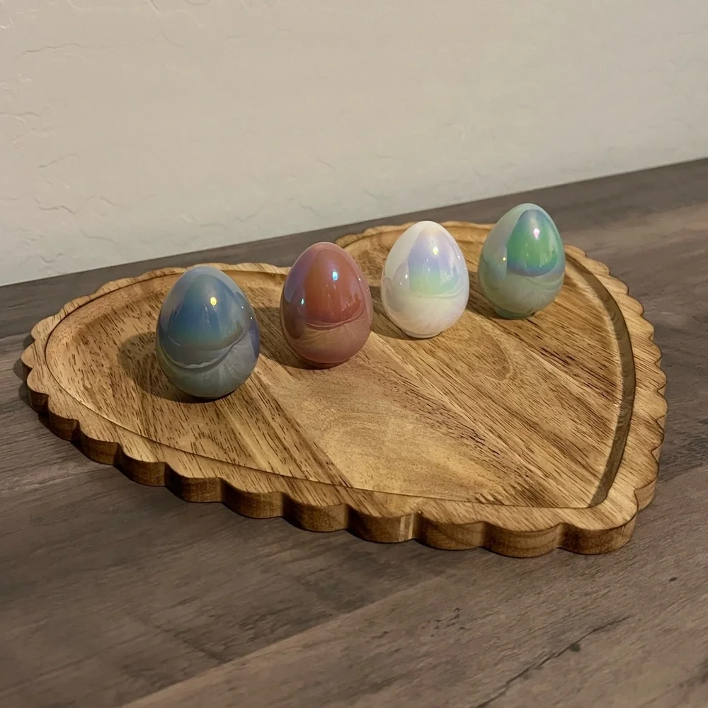 Target Bullseyes Playground Glass Iridescent Easter Egg Figurals Set of 4